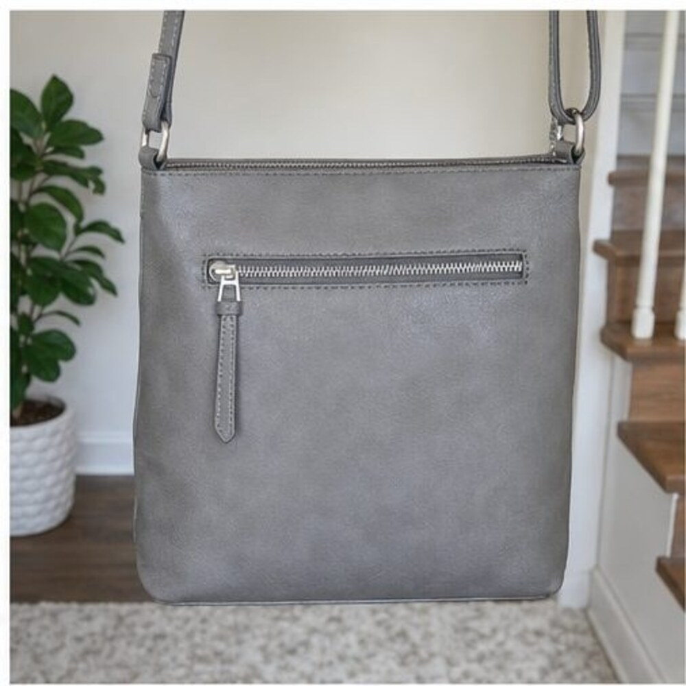 Gray Faux Leather Bag